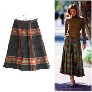 🌻Wool-Blend Plaid Pleated Skirt
